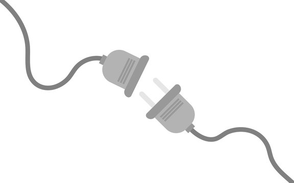 socket wire, poor connection, flat style vector illustration