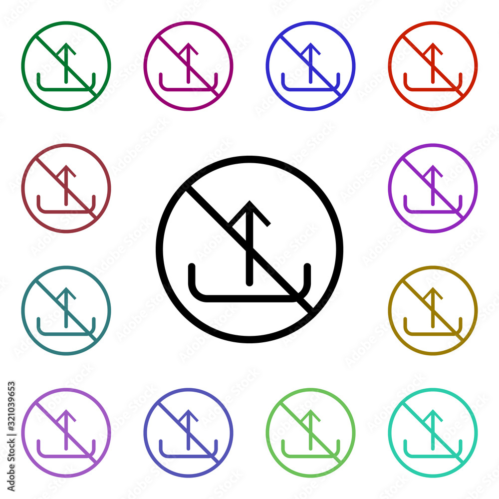 Poster ban downloading multi color style icon. simple thin line, outline vector of ban icons for ui and ux,