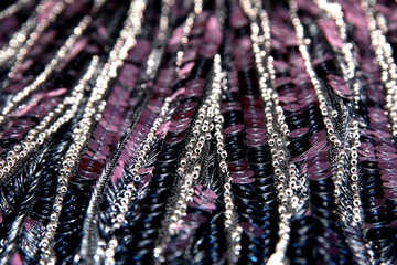 Vertical pattern with blue sequins