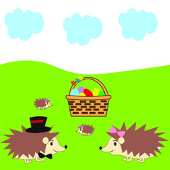 hedgehog illustration vector nursery