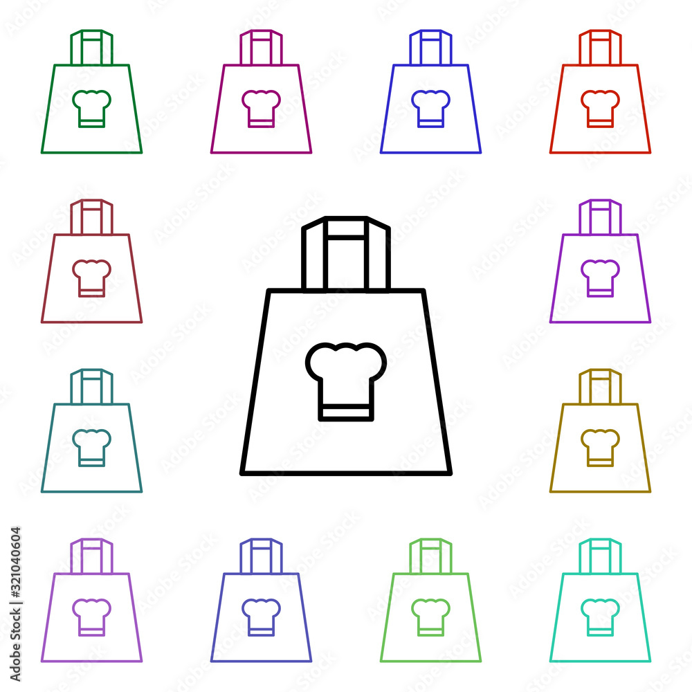 Poster bag for food multi color style icon. simple thin line, outline vector of food and drink icons for ui