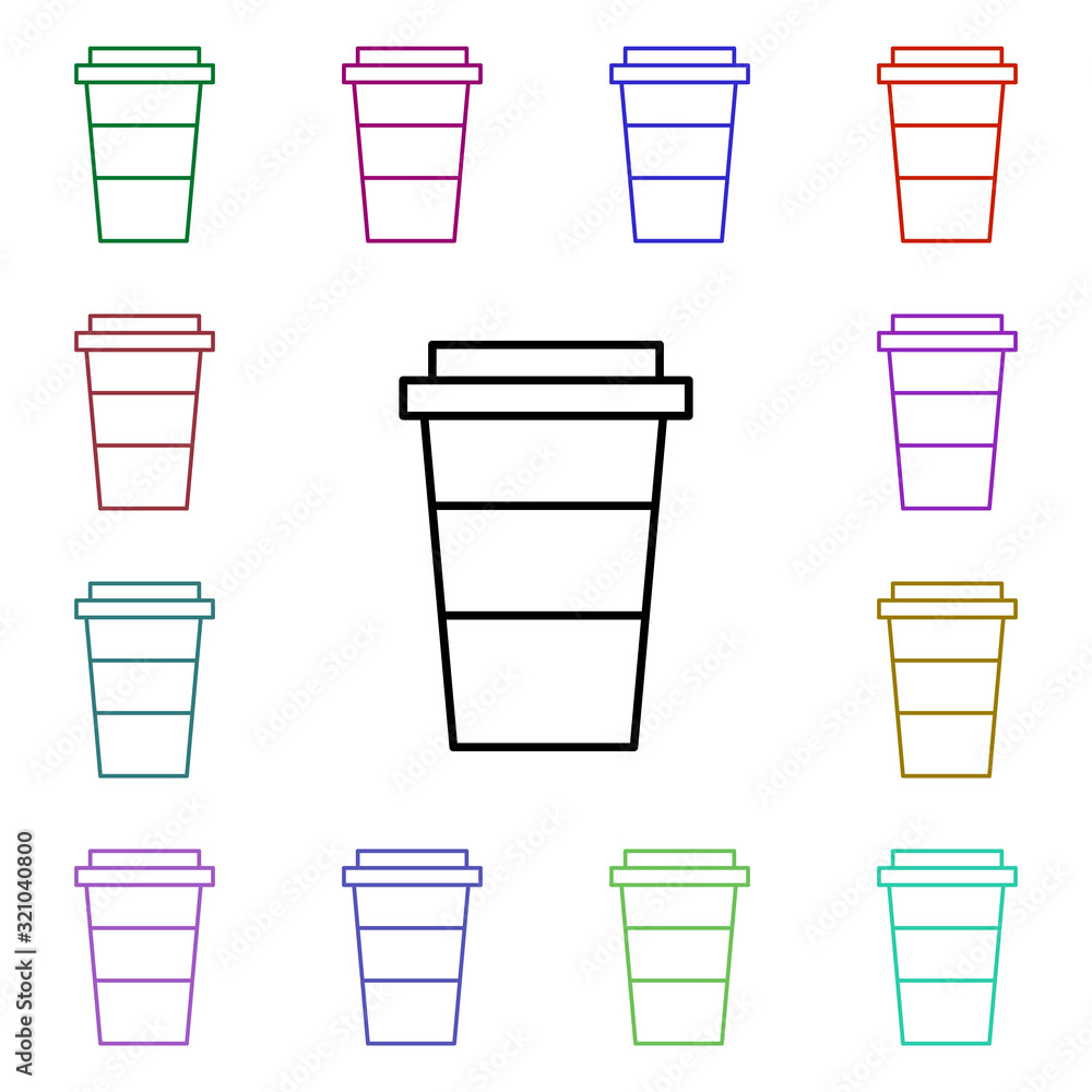 Poster drink, coffee multi color style icon. simple thin line, outline vector of food and drink icons for u