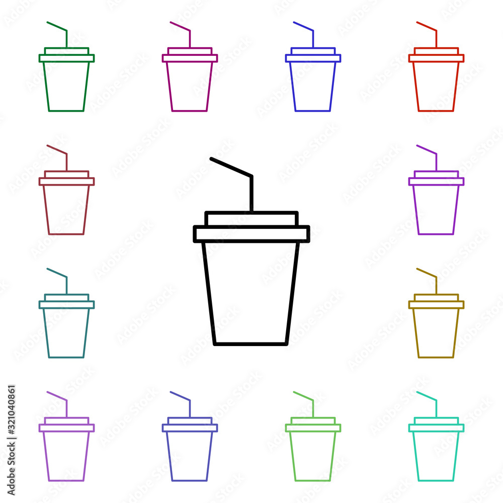 Poster drink, soda multi color style icon. simple thin line, outline vector of food and drink icons for ui 