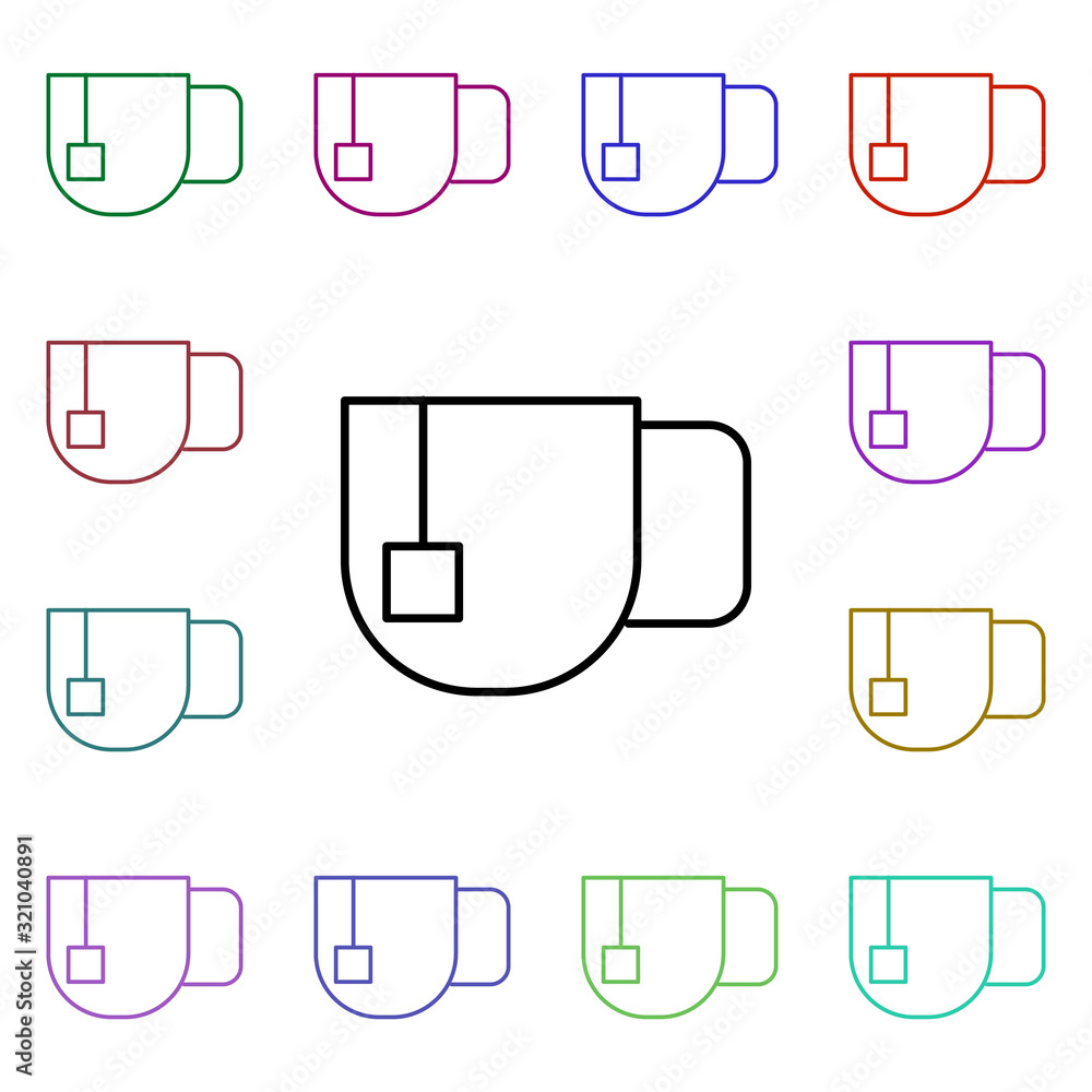 Poster drink, tea multi color style icon. simple thin line, outline vector of food and drink icons for ui a