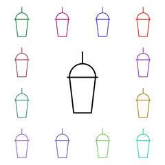 Drink, milkshake multi color style icon. Simple thin line, outline vector of food and drink icons for ui and ux, website or mobile application
