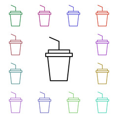Drink, soda multi color style icon. Simple thin line, outline vector of food and drink icons for ui and ux, website or mobile application