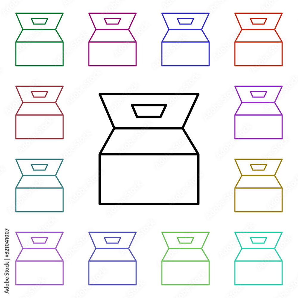 Poster food, box multi color style icon. simple thin line, outline vector of food and drink icons for ui an