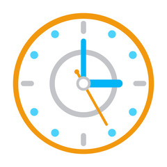 Vector clock icon concept. Simple watch, clock time symbol in trendy flat style. Design for your web site design, logo, app.