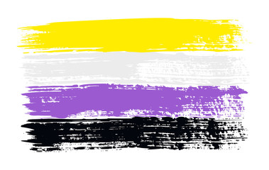 Grunge Non-binary pride flag. Vector illustration Symbol of non binary. LGBT movement. LGBTQ community.
