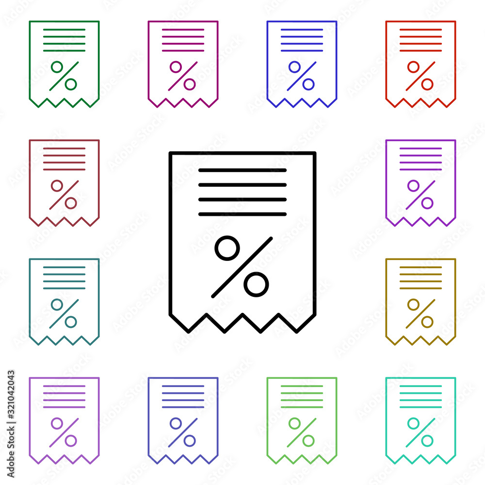 Poster ticket, sale multi color style icon. simple thin line, outline vector of food and drink icons for ui