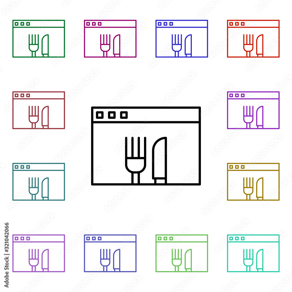 Poster web site multi color style icon. simple thin line, outline vector of food and drink icons for ui and