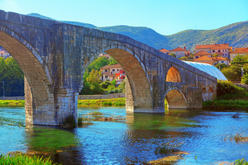 Medieval Perovic Arslanagi Bridge in Trebinje town from Bosnia and Herzegovina