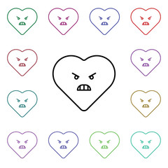 Bad devil multi color style icon. Simple thin line, outline vector of heart emotions icons for ui and ux, website or mobile application