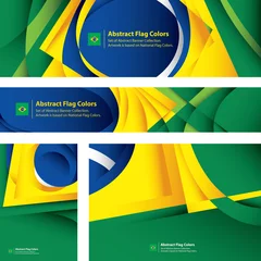 Fotobehang Abstract Brazilian Flag, Flag Banner Collection (Vector Art) © Anthony Krikorian