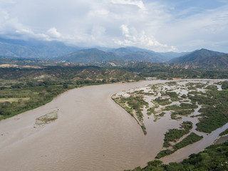 Aerial view of the Cauca River from Santa fe de Antioquia