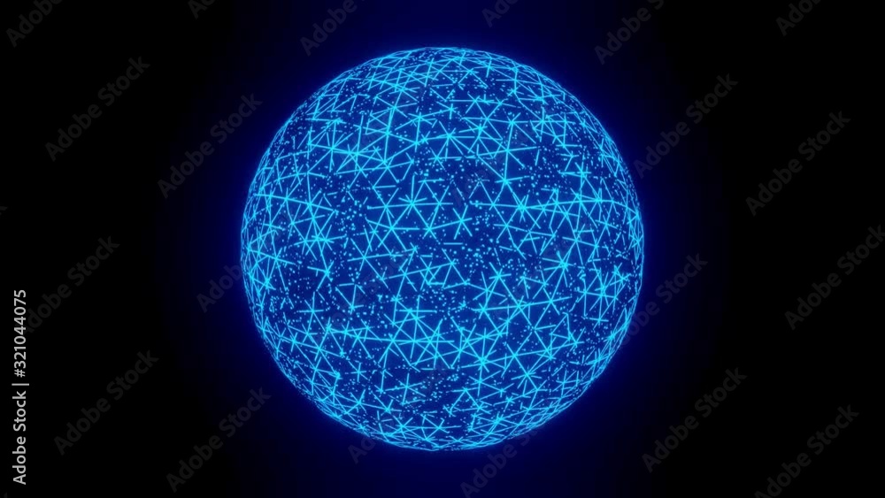 Aufkleber sci- fi futuristic of sphere abstract digital technology, 3d rendering