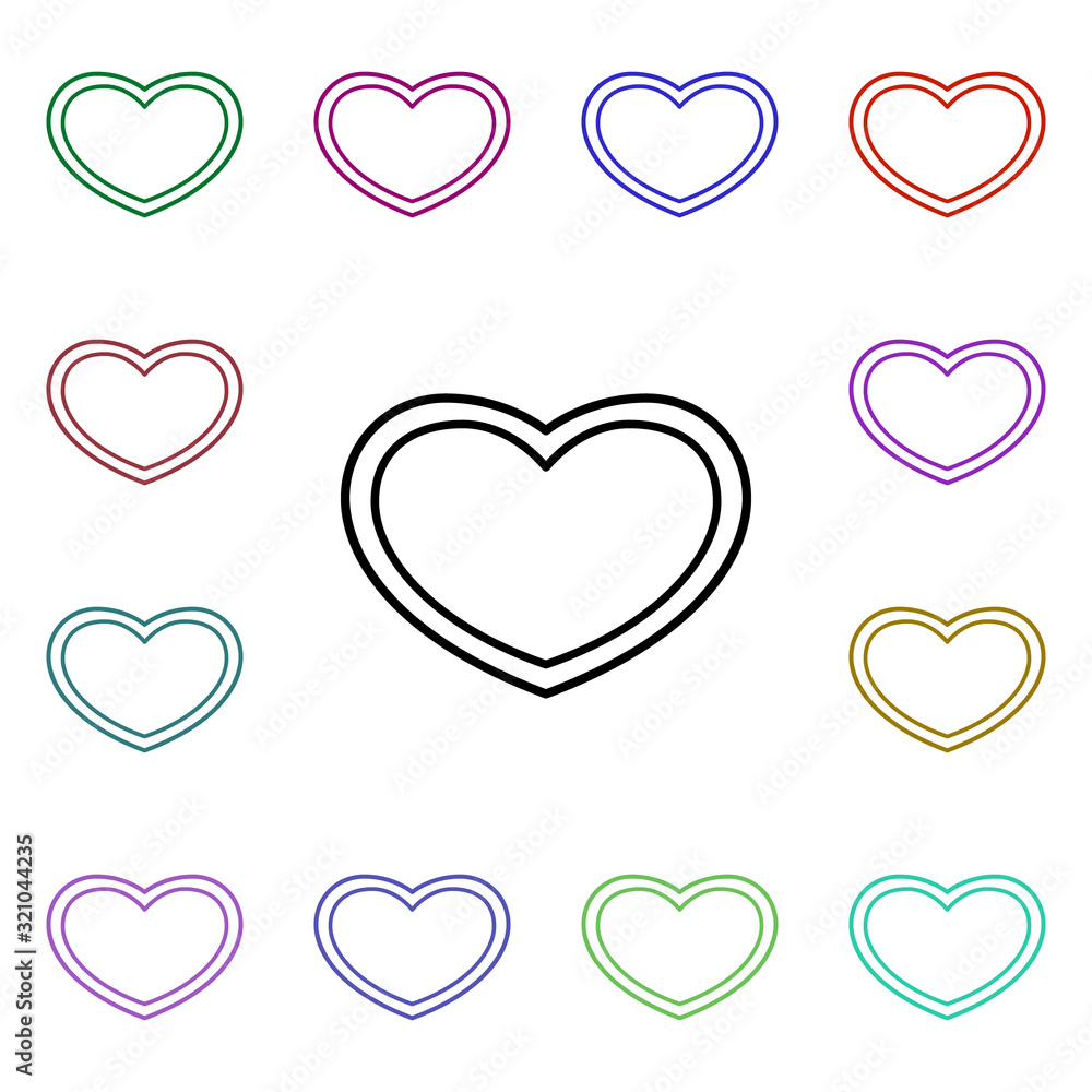 Poster heart inside heart multi color style icon. simple thin line, outline vector of heartbeat icons for u