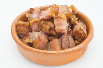 slice of bacon tapa typical spanish food