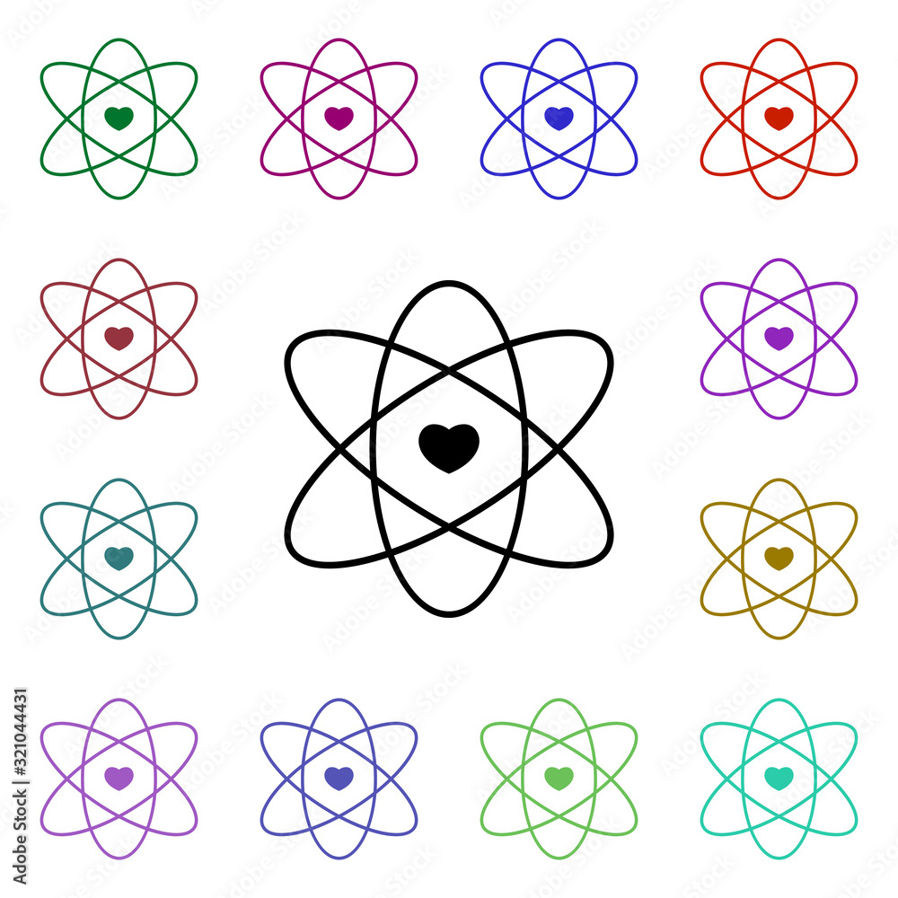 Poster heart research multi color style icon. simple thin line, outline vector of heartbeat icons for ui an