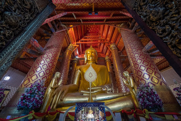 interior of temple in thailand
