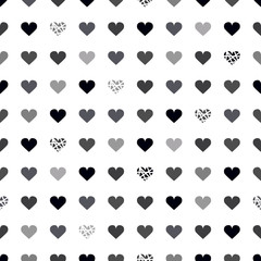 Valentine seamless pattern with hearts on white background. For wallpaper, gift and wrapping paper, greeting card and wedding invitations, textile, fabric, linen, pajamas, web page.