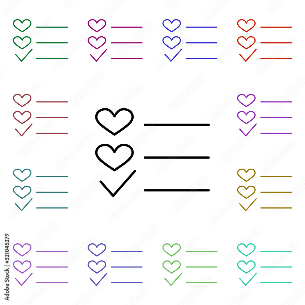 Poster lover list heart multi color style icon. simple thin line, outline vector of heartbeat icons for ui 