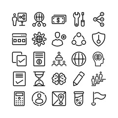 SEO & Web Line Icon Set - 3 - Vector Illustration .