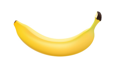 Banana, ripe fruit isolated on white background. Vector illustration in realistic style. 3D illustration.