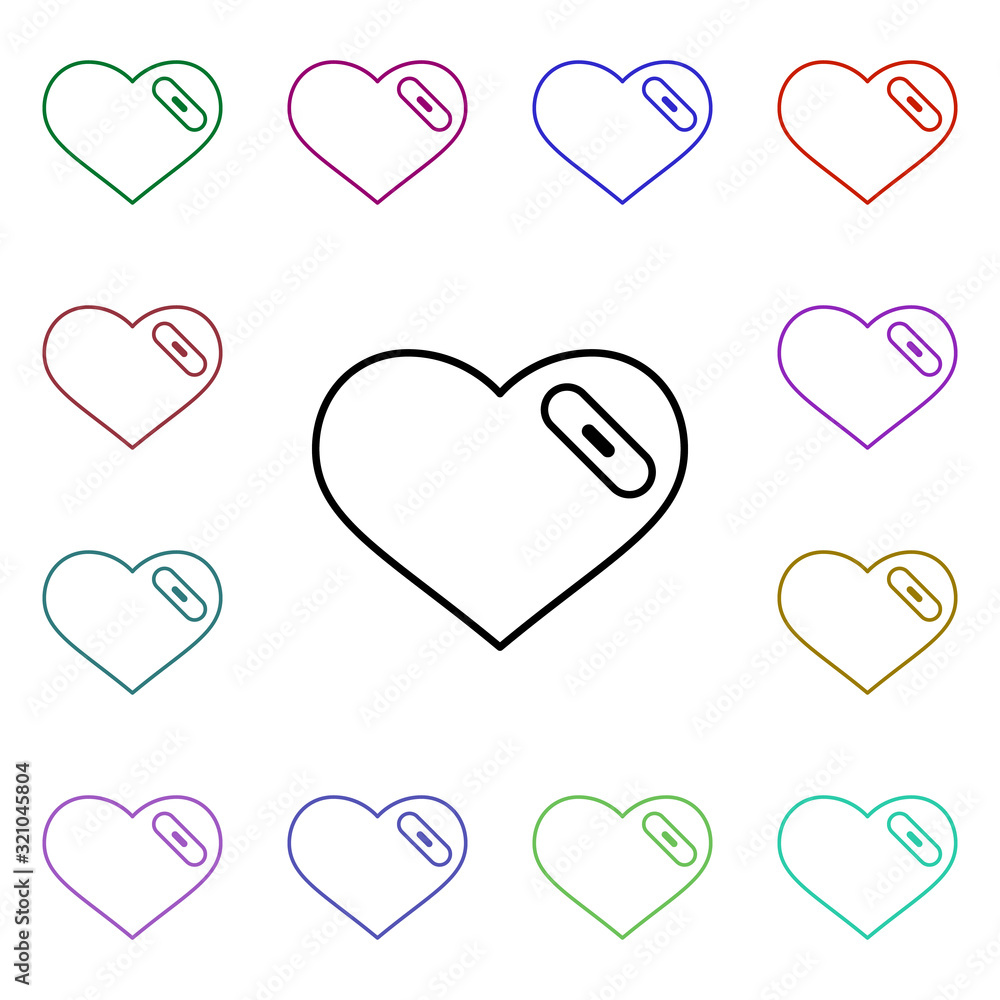 Poster heart aid multi color style icon. simple thin line, outline vector of heartbeat icons for ui and ux,