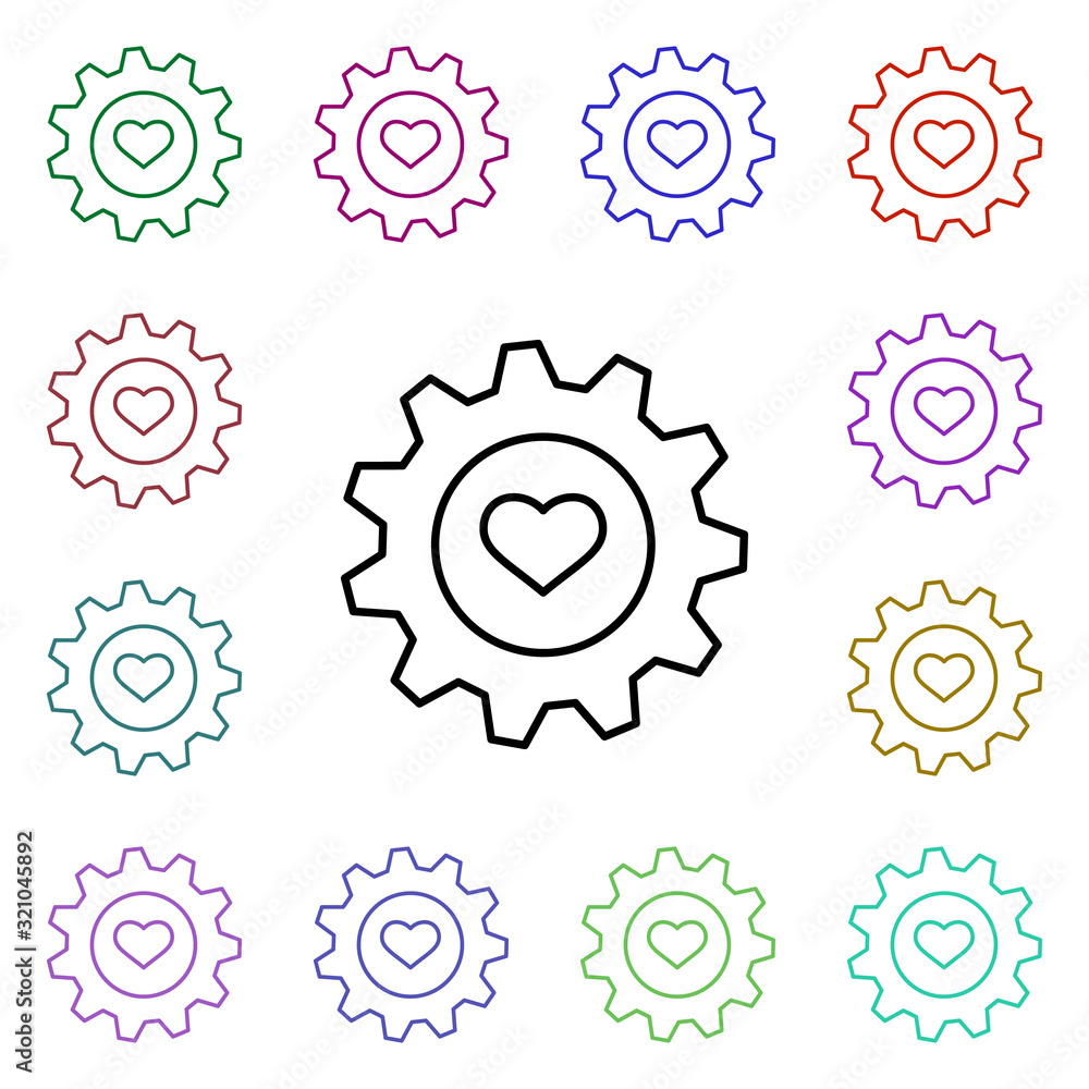 Poster heart repair multi color style icon. simple thin line, outline vector of heartbeat icons for ui and 
