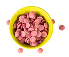 ruby chocolate isolated on white background