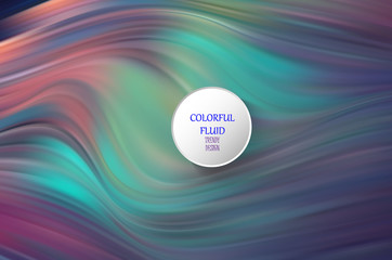 Modern colorful stream poster. Liquid waveform in background of colorful color. Art design for your design project.