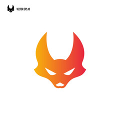 fox head logo, simple fox silhouette head logo design