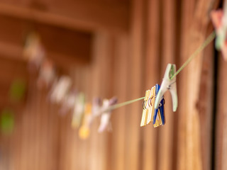 clothes pegs on clothesline