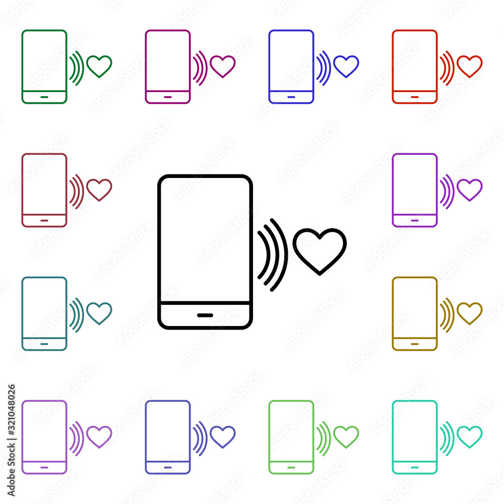 Poster calling for mate heart multi color style icon. simple thin line, outline vector of heartbeat icons f