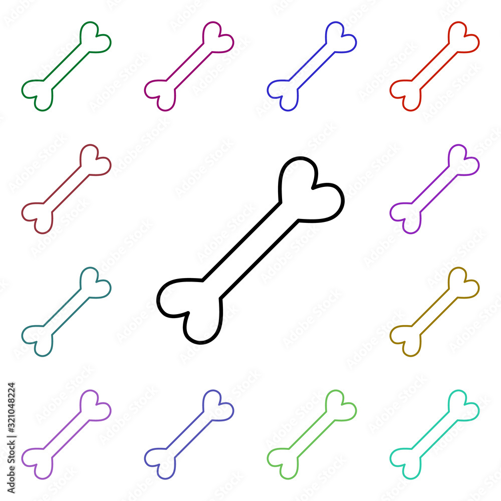 Poster heart shaped bone multi color style icon. simple thin line, outline vector of heartbeat icons for ui