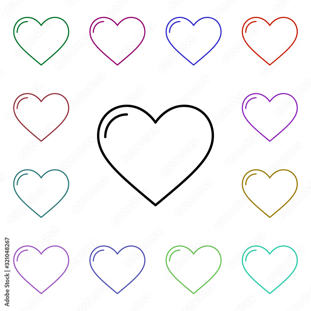 Poster heart multi color style icon. simple thin line, outline vector of heartbeat icons for ui and ux, web
