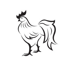Vector of rooster or cock on white background. Animal farm. Chicken logo or icon. Easy editable layered vector illustration.