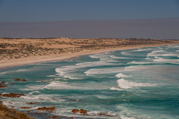 The smoke from the bushfire's  on kangaroo Island  stretches across the horizan  as viewed from the southern Yorke Peninsula