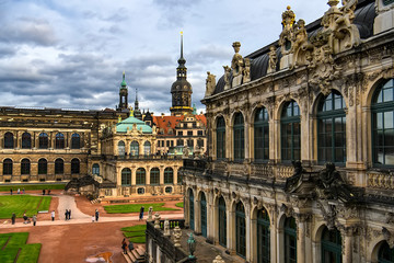 Fototapeta na wymiar Baroque palace and park complex Zwinger in Dresden, Saxony, Germany. November 2019
