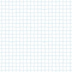Uneven blue horizontal and vertical cell lines on a white background.
