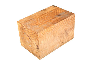 wooden beam isolated on white background