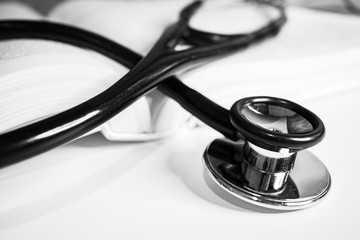 stethoscope on book