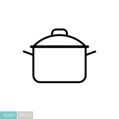 Saucepan icon. Cooking pot or pan sign