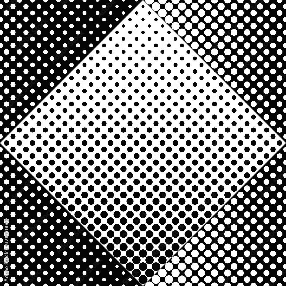 Aufkleber seamless black and white dot pattern background - abstract vector graphic design from circles