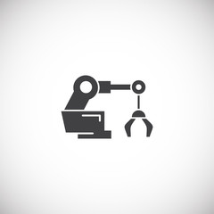 Robotic manufacture related icon on background for graphic and web design. Creative illustration concept symbol for web or mobile app