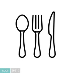 Spoon fork and knife vector icon