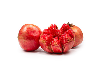 Sweet pomegranate isolated on white background.