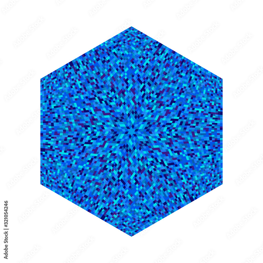 Poster Isolated abstract colorful tiled mosaic ornament hexagon polygon - hexagonal ornamental vector design element from geometrical shapes