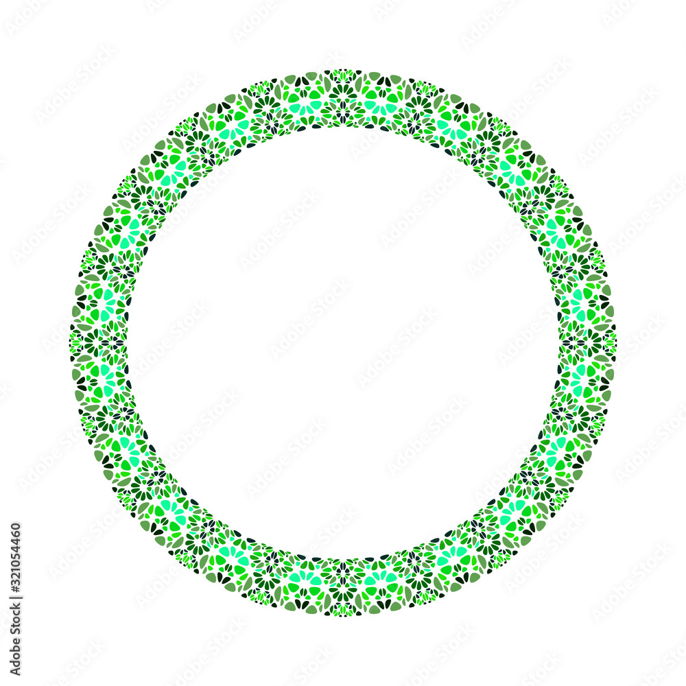 Aufkleber abstract stone mosaic border - round vector element on white background
